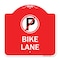 Signmission Designer Series No Parking Bike Lane, Red & White Aluminum Sign, 18" x 18", RW-1818-23817 A-DES-RW-1818-23817 - alternate 1
